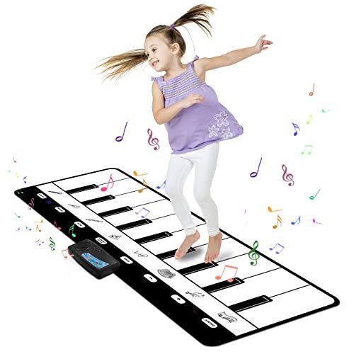 M SANMERSEN Piano Musical Mat, Musical Toys Floor Piano Keyboard Mat with 8 Instruments Sounds Music | Amazon (US)