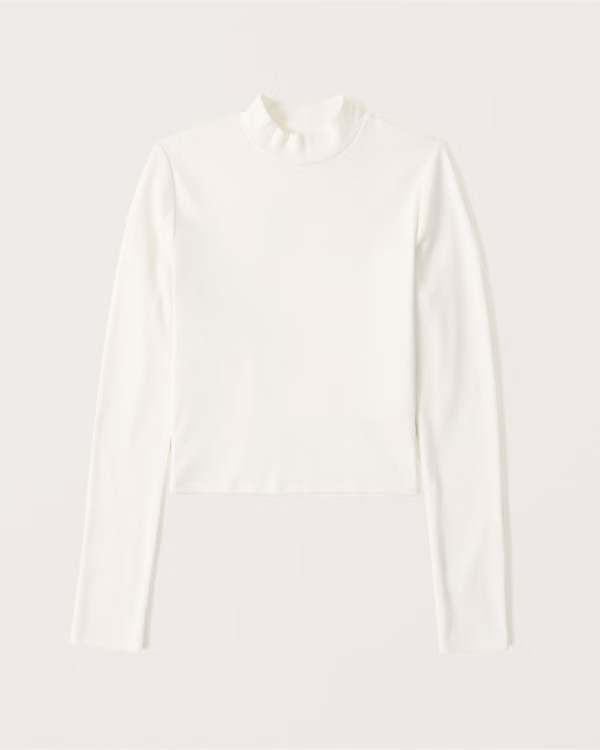 Long-Sleeve Ribbed Mockneck Top | Abercrombie & Fitch (US)