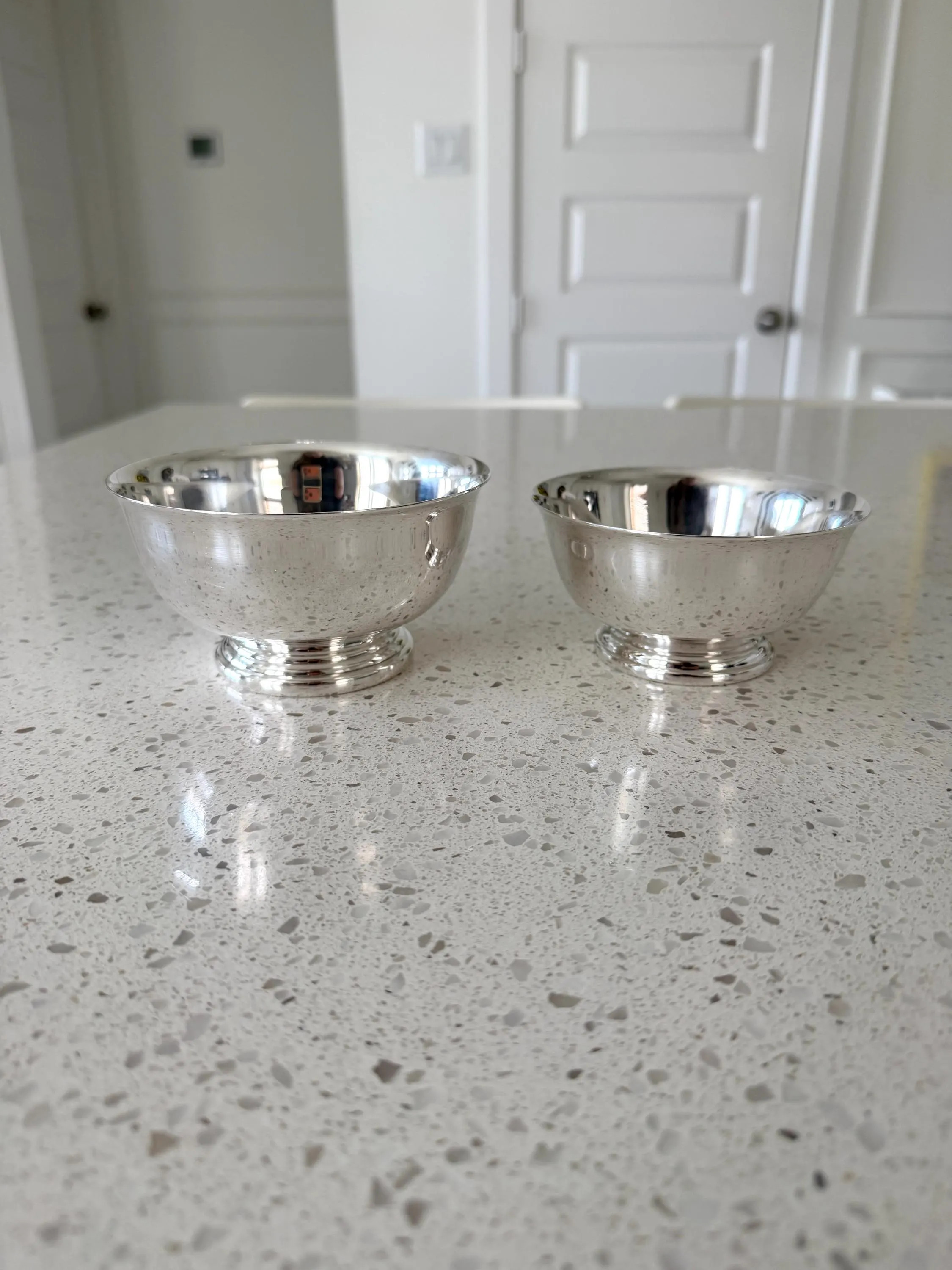 Pair of Paul Revere Footed Pedestal Bowls 4” and 5”, Vintage Silver Plated Nesting Bowls | Etsy (Global)
