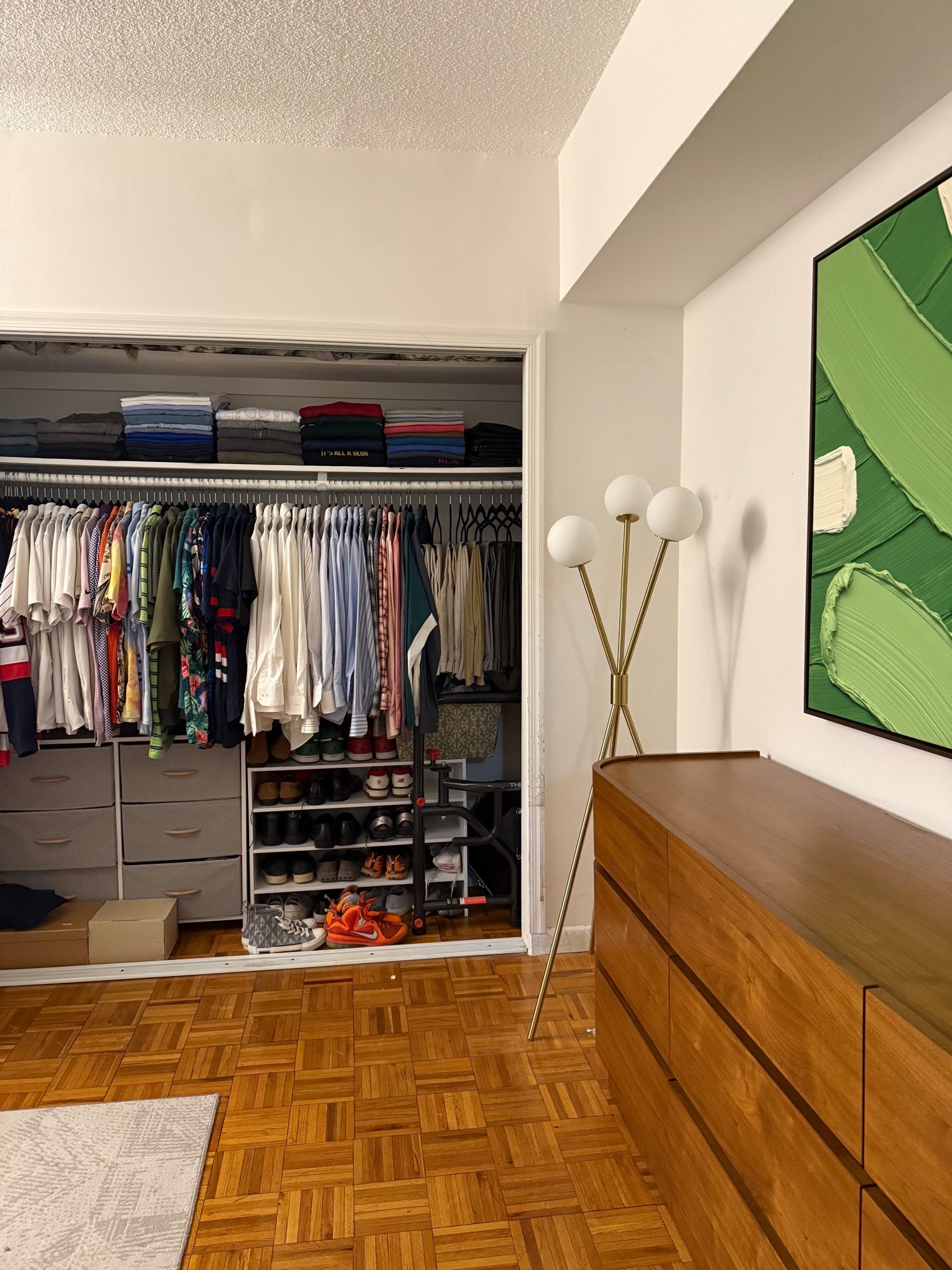 Mid process redecorating and organizing a one bedroom for a recently single, first time living solo bachelor. This is the new dresser and lamp we picked to replace his sister’s childhood bedroom furniture set that was in the apartment before 

#LTKHome