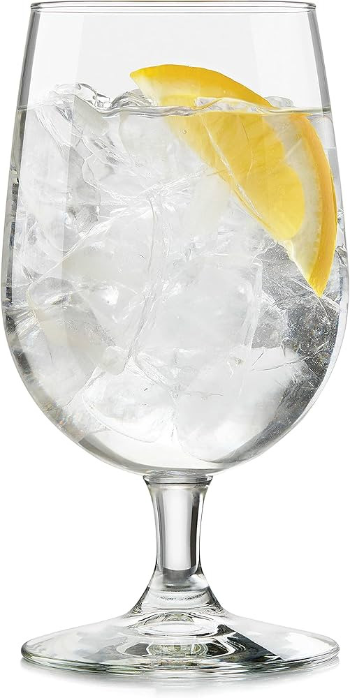 Libbey Entertaining Essentials Stemmed Water Glasses, Clear Multi Purpose Water Goblet Set of 6, ... | Amazon (US)