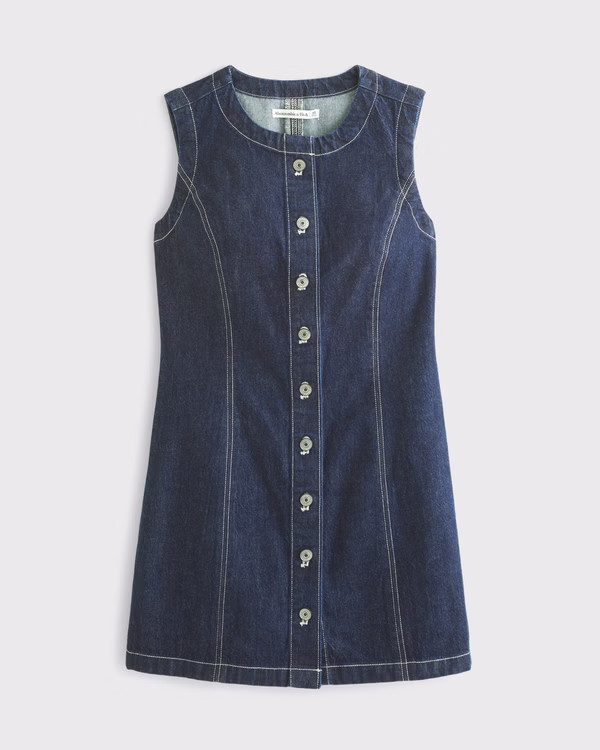 The A&F Mara High-Neck Vest Mini Dress | Abercrombie & Fitch (UK)