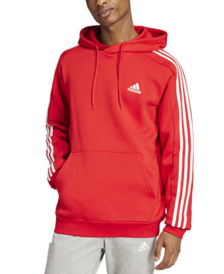 adidas Men's Essentials 3-Stripes Regular-Fit Fleece Hoodie, Regular & Big & Tall  - Macy's | Macy's
