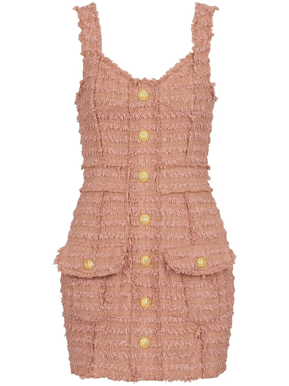 tweed frayed-trim dress | Farfetch Global