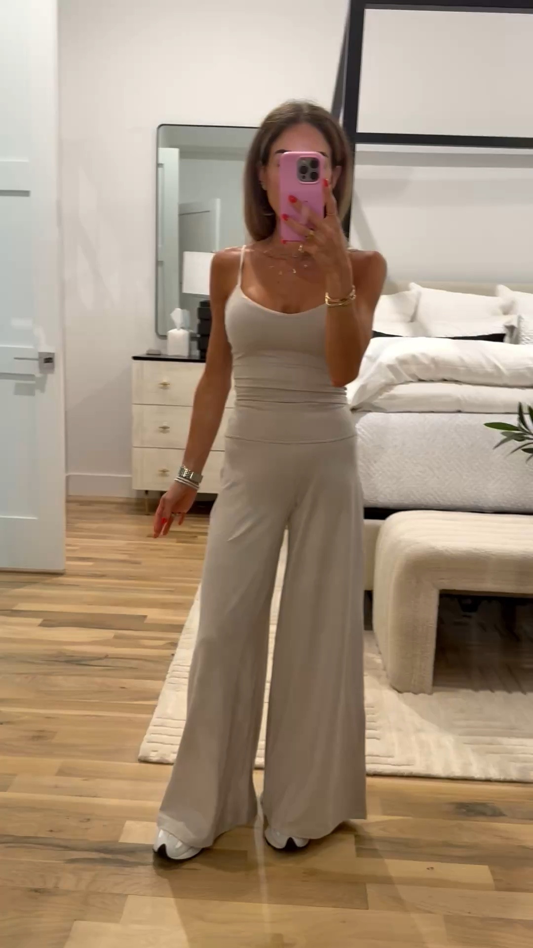 Wide leg pants with matching tank perfect for travel airport outfit. Wearing smallest size and fits petites 

#LTKPetite #LTKootd #LTKTravel