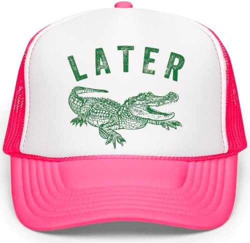 Later Gator Trucker Hat for Men & Women Funny Foam Front Classic 5 Panel Mesh Snapback | Amazon (US)