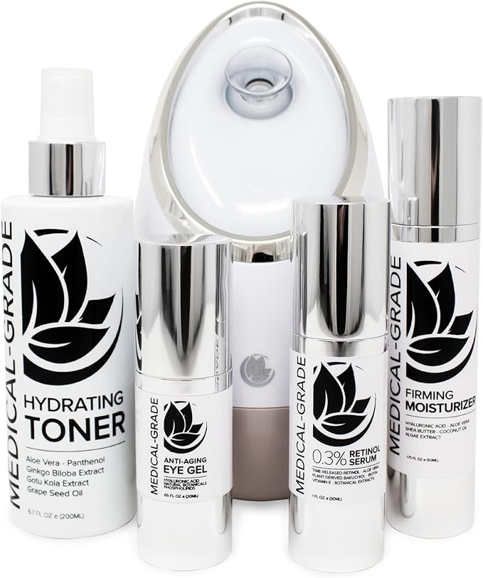 Microderm GLO - Facial Steamer and Anti-Aging Skin Care Product Bundle | Amazon (US)