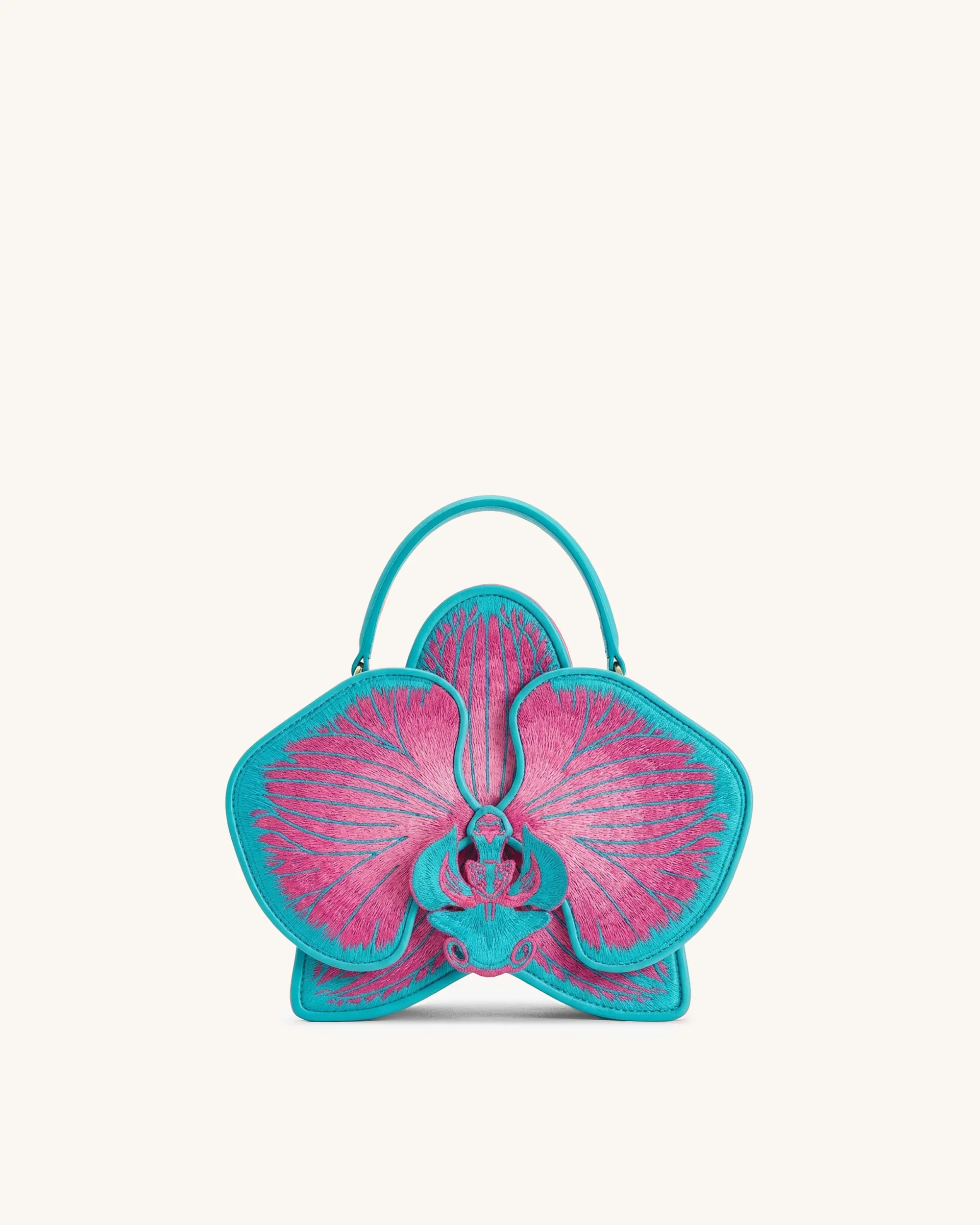 Flora Orchid Shaped Top Handle Bag - Pink Blue | JW PEI US