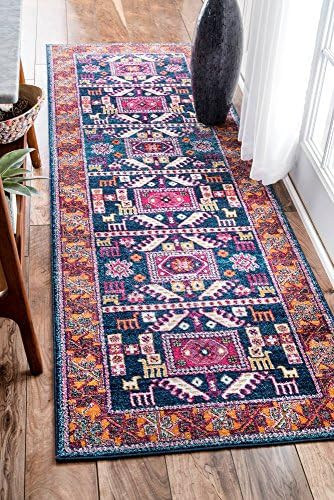 nuLOOM Marisela Tribal Runner Rug, 2' 8" x 8', Navy | Amazon (US)