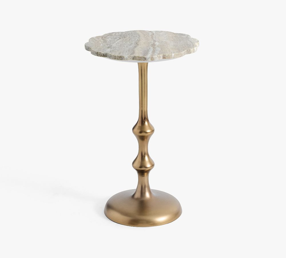 Flower Marble Accent Table (14.5") | Pottery Barn (US)