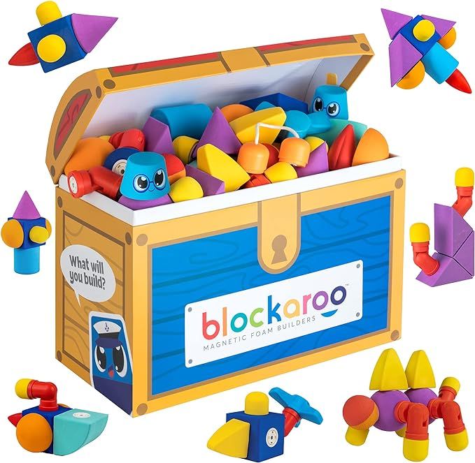 Blockaroo Magnetic Foam Blocks – STEM Preschool Toys for Children, Toddlers, Boys and Girls, Th... | Amazon (US)