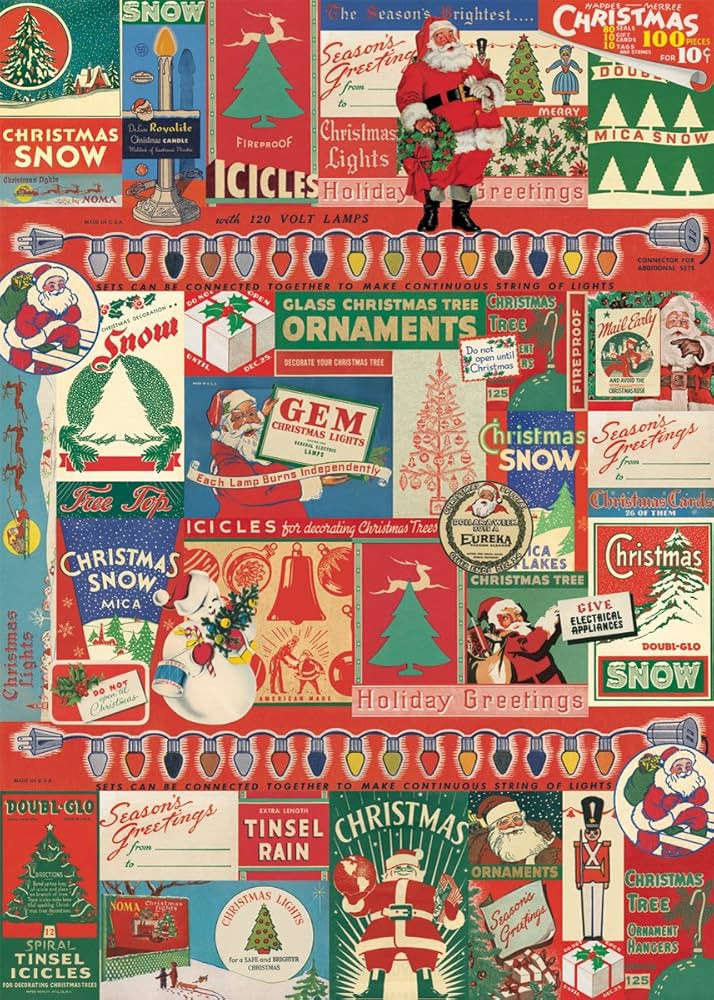 Cavallini & Co. Vintage Christmas Decorative Decoupage Poster Wrapping Paper Sheet | Amazon (US)