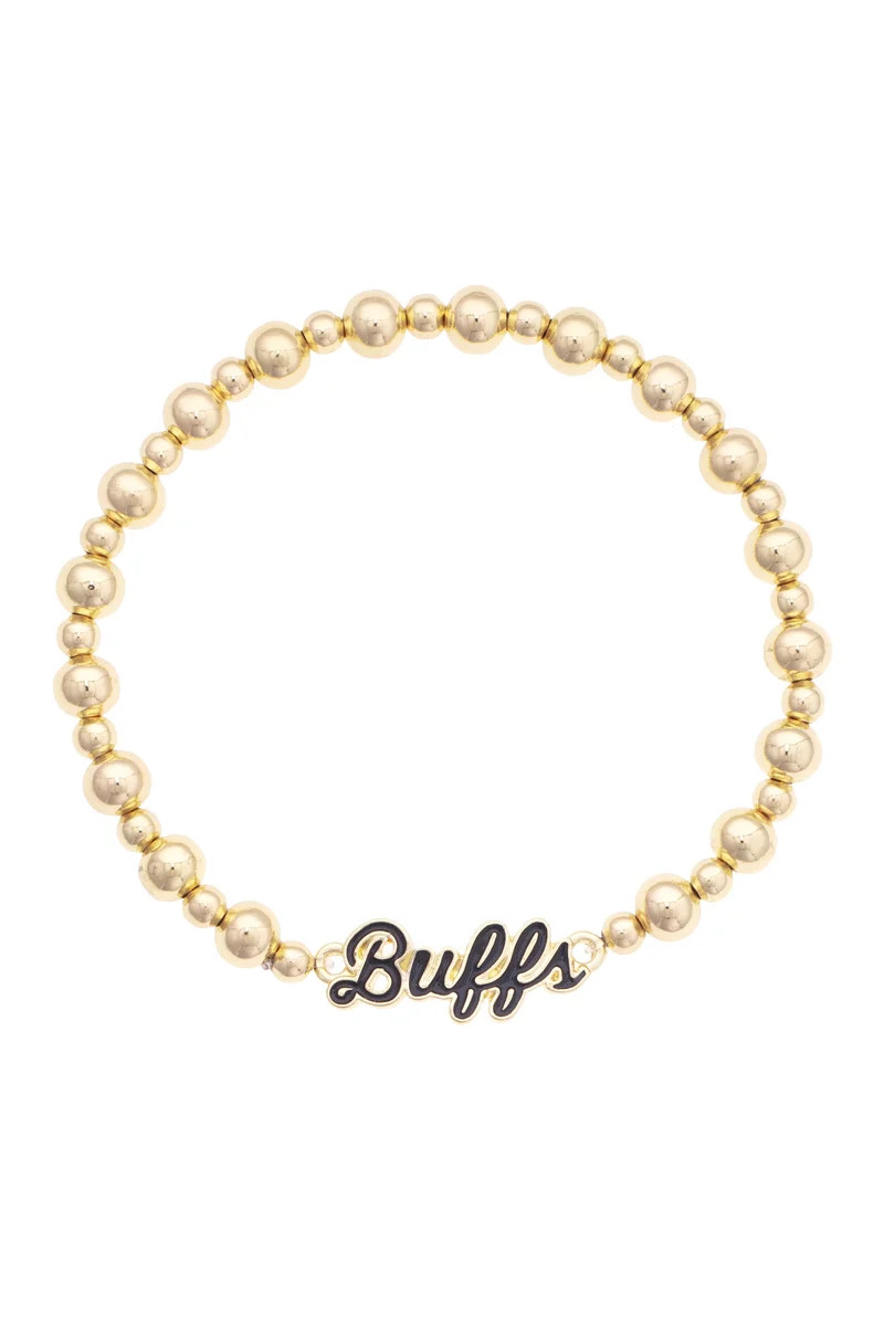 Colorado Buffaloes Autograph Enamel Stretch Bracelet in Shiny Gold | CANVAS