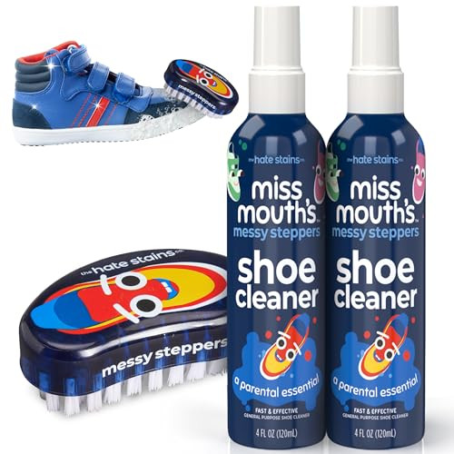 Miss Mouth's Messy Steppers Shoe Cleaner - 2 Pack 4oz Spray and Shoe Cleaning Kit Brush | Amazon (US)