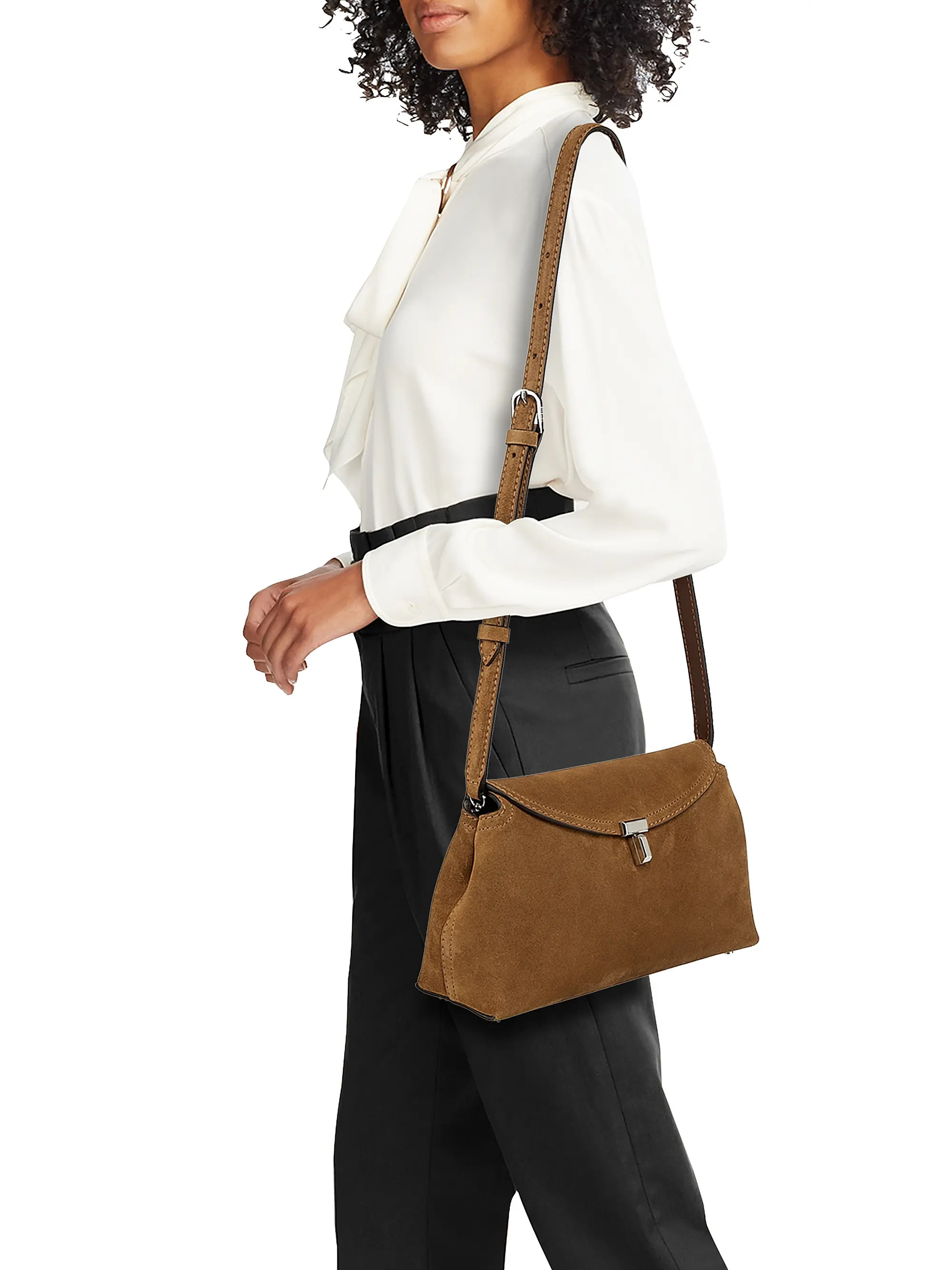 T-Lock Suede Clutch | Saks Fifth Avenue