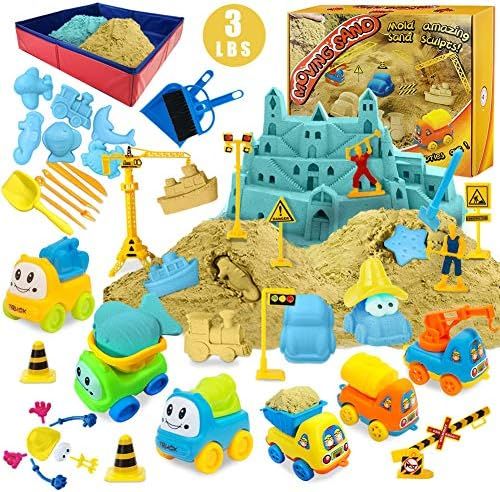Play Construction Sand Kit - 3lbs Sand with 2 Colors, 6 Mini Construction Trucks, Construction To... | Amazon (US)