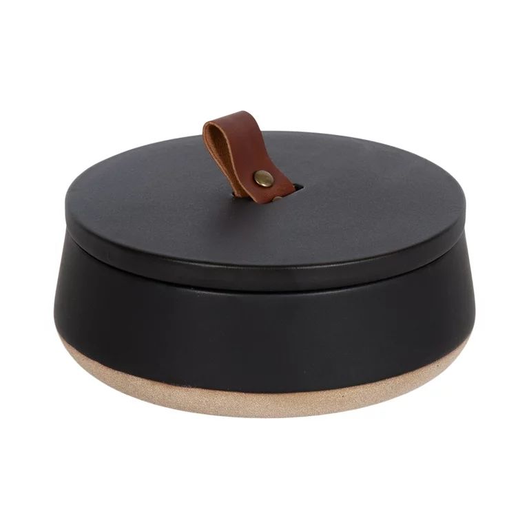 Design Ovation 2.5” x 6” Ceramic Black Decorative Container with Lid | Walmart (US)