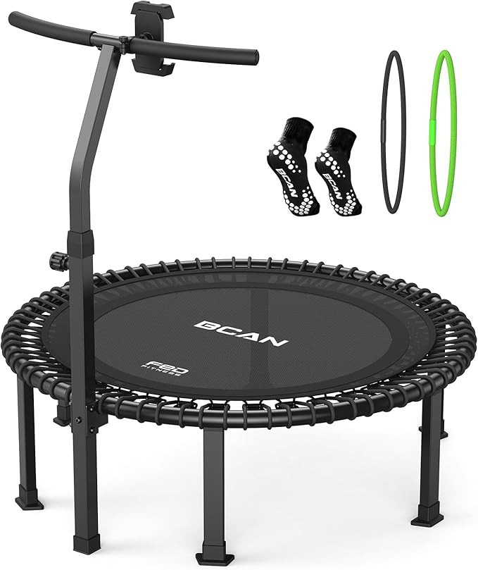 BCAN BT4 40"/48" Soft Land Pro Adult Bungee Rebounder Trampoline, 500lb Capacity, Adjustable Tens... | Amazon (US)