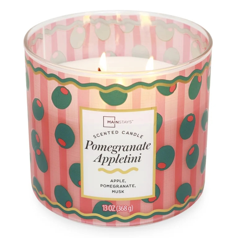 Mainstays Vela Aromática de Granada y Manzana con 3 Mechas y Envoltura Decorativa, 13 Onzas | Walmart (US)