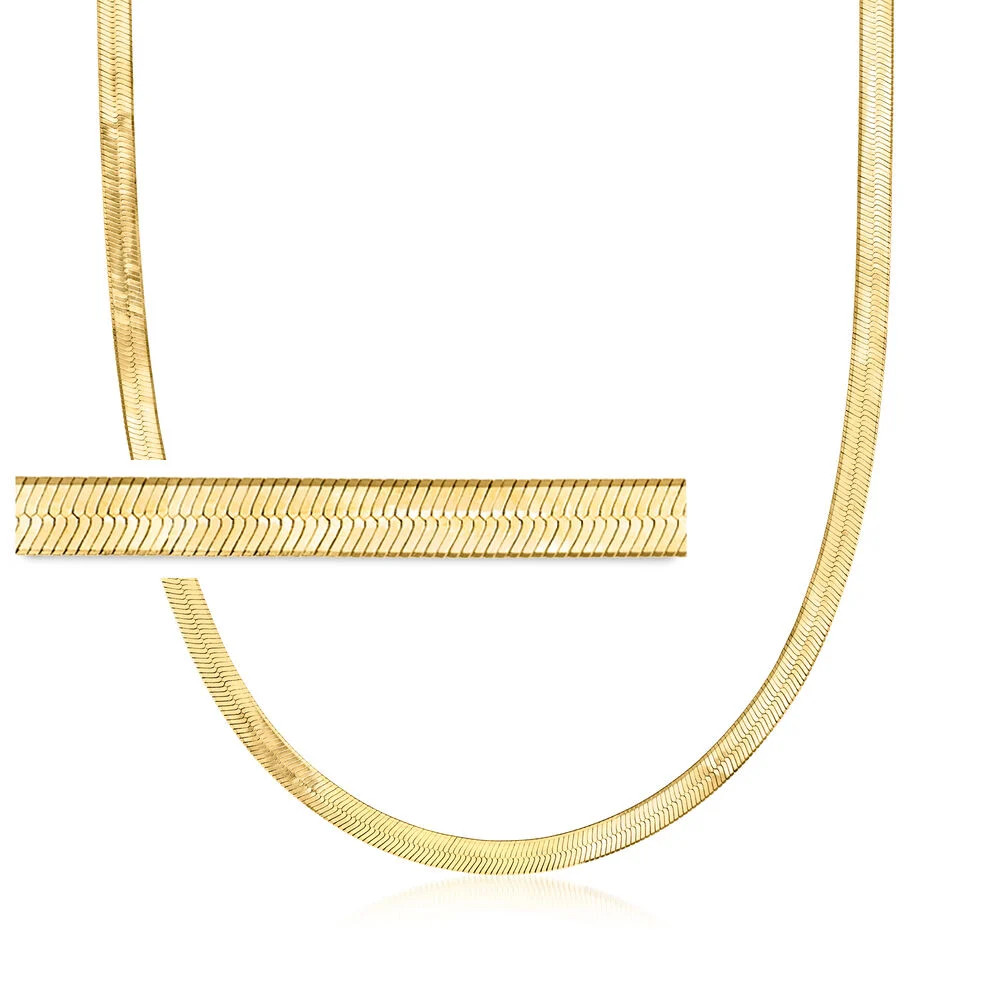 Italian 4mm 18kt Gold Over Sterling Herringbone Necklace | Ross-Simons