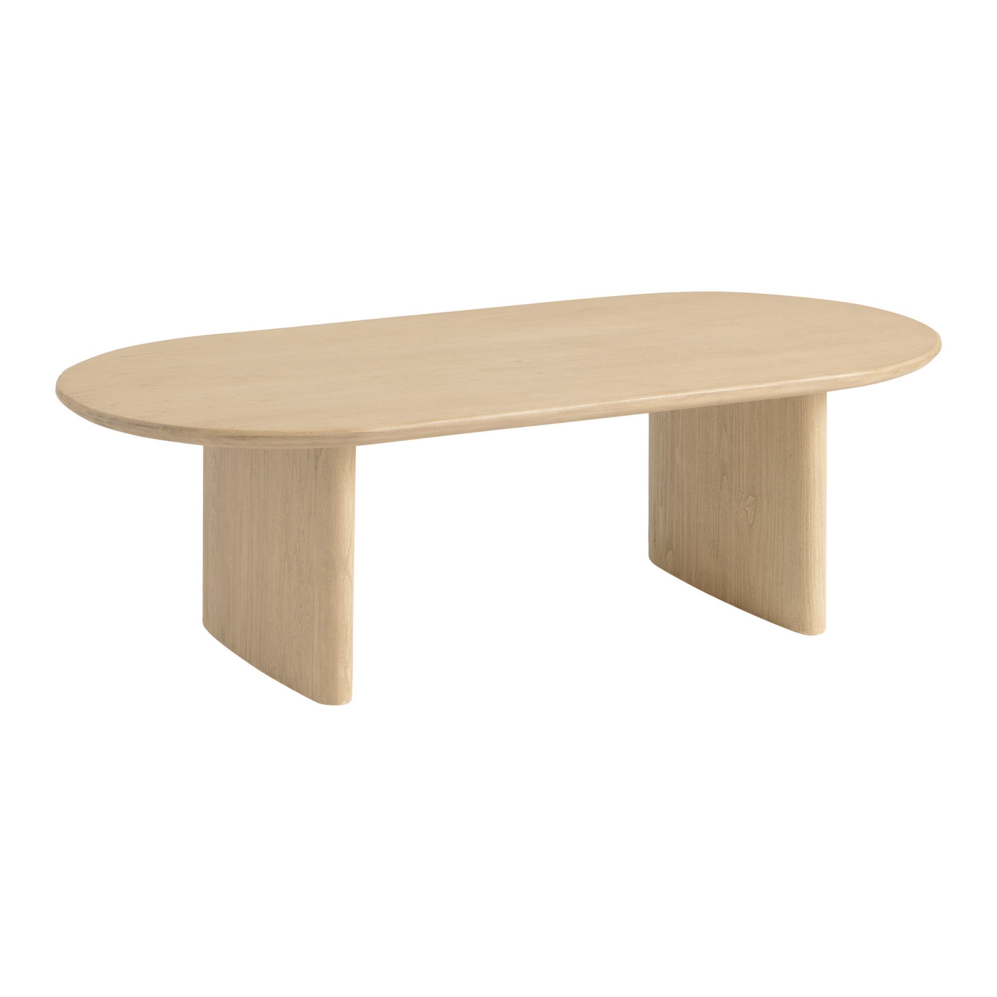 Zeke Oval Brushed Wood Coffee Table | World Market