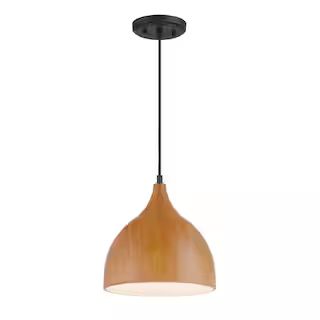 Designers Fountain Hana 1-Light Robusta Wood Style Finish Hanging Pendant 3546-319 - The Home Dep... | The Home Depot