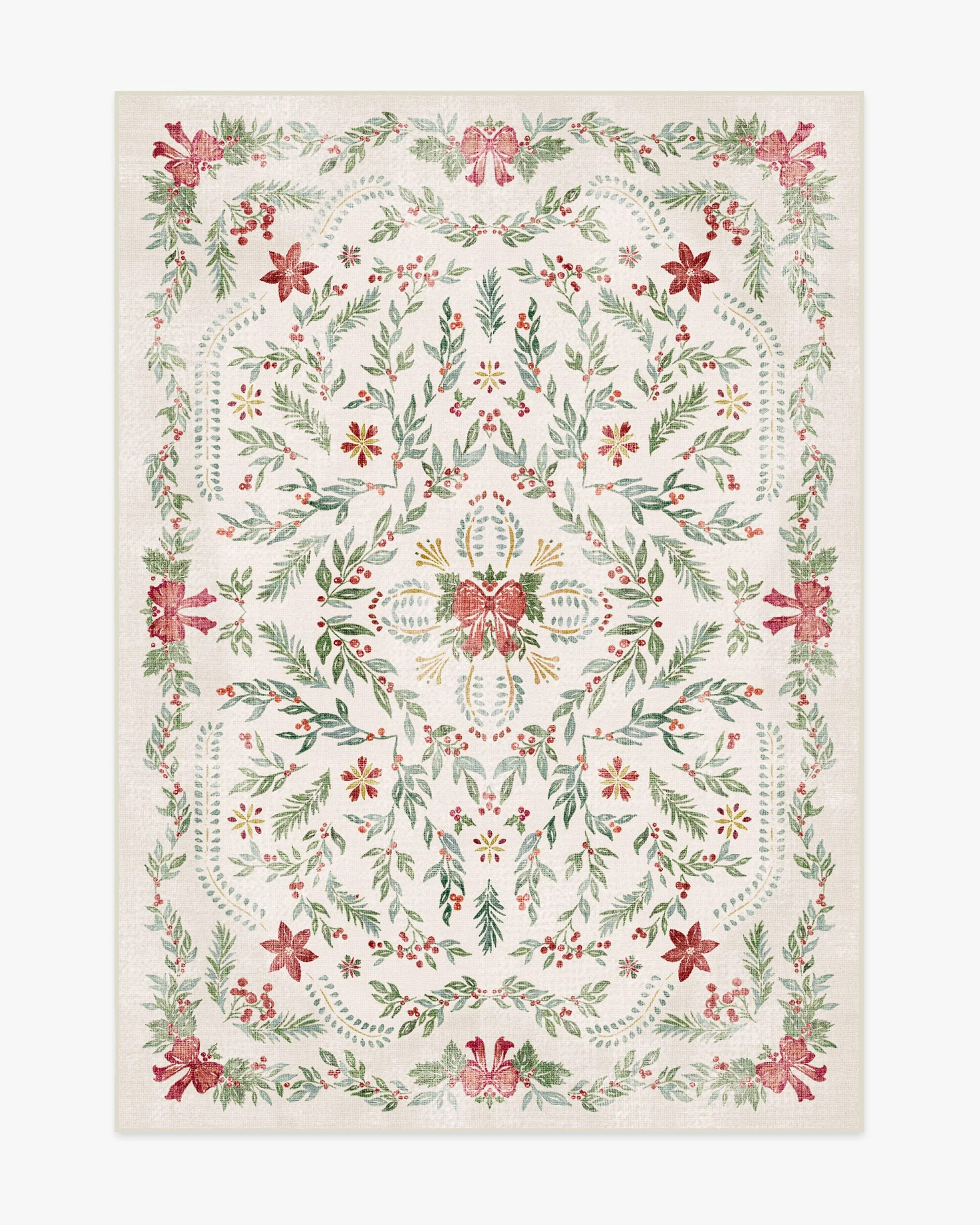 Deck the Halls Cream Multicolor Rug | Ruggable