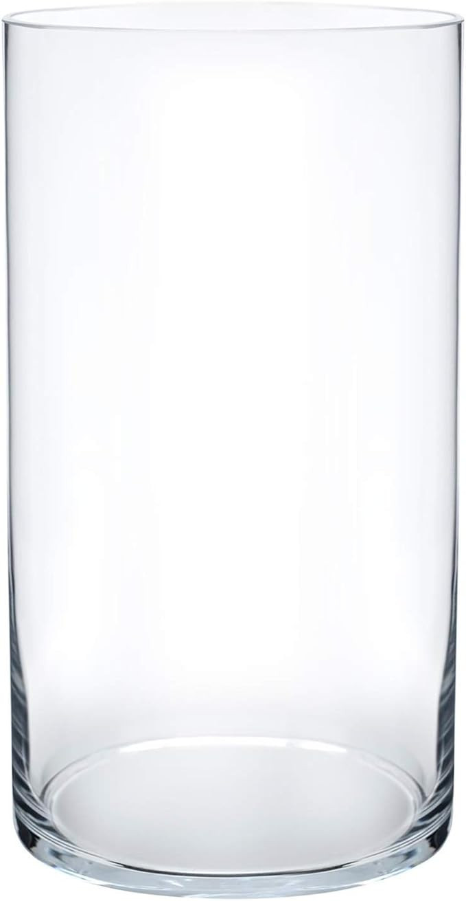 Royal Imports Flower Glass Vase Decorative Centerpiece for Home or Wedding - Cylinder Shape, 10" ... | Amazon (US)