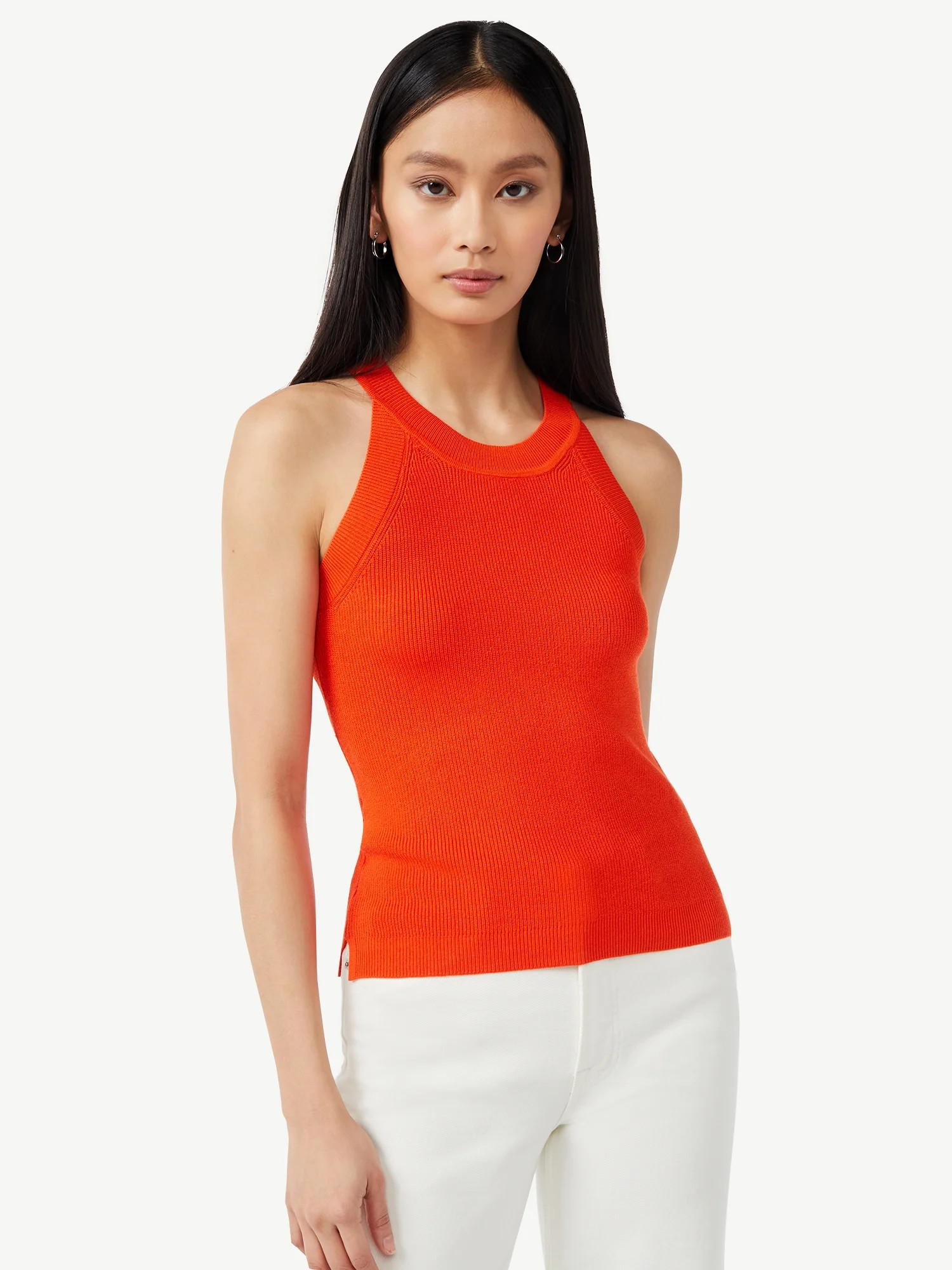 Free Assembly Women's Crewneck Halter Sweater Tank Top | Walmart (US)