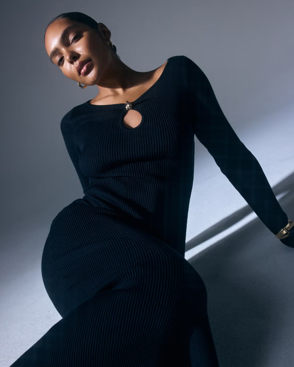 Women's Hardware Keyhole Maxi Sweater Dress | Women's Party Collection | Abercrombie.com | Abercrombie & Fitch (US)