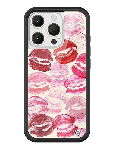 Wildflower Cases - Kensington Collab, Compatible with Apple iPhone 16 Pro | Kiss Lips Red Pink Popular Aesthetic Cute Trendy - Protective Black Bumper, 4ft Drop Certified, Women Owned Small Business | Amazon (US)