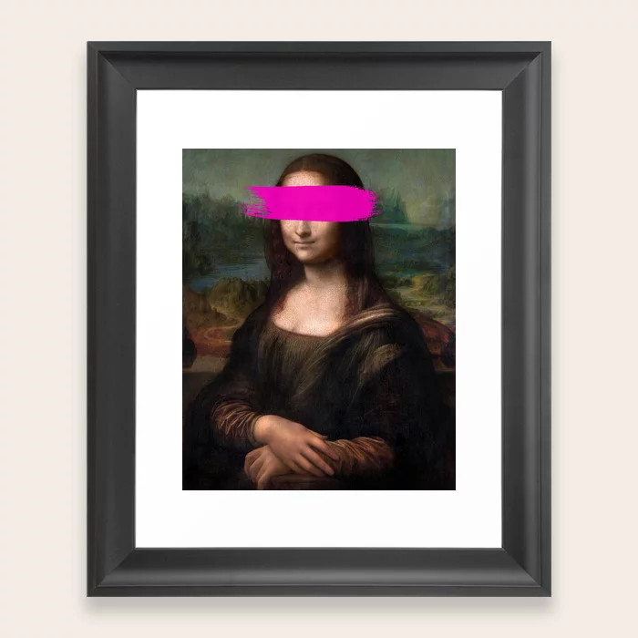 Mona Lisa Pink Brush Stroke Eclectic Wall Art Art Print | Society6