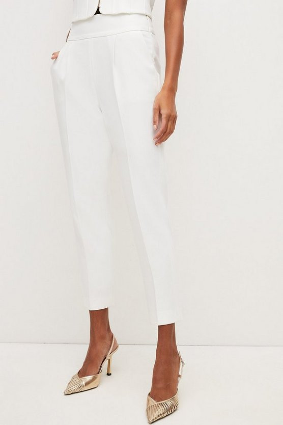 Compact Stretch Slim Leg Trouser | Karen Millen UK + IE + DE + NL