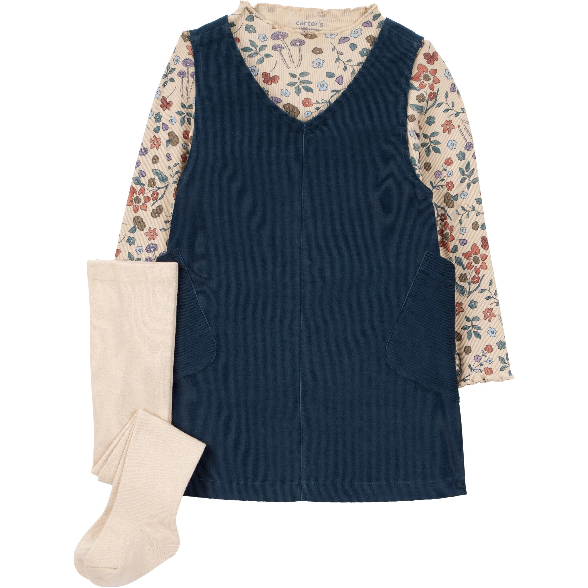 Carter's Child of Mine Toddler Girl Dress Set, 3-Piece, Sizes 12M-5T - Walmart.com | Walmart (US)