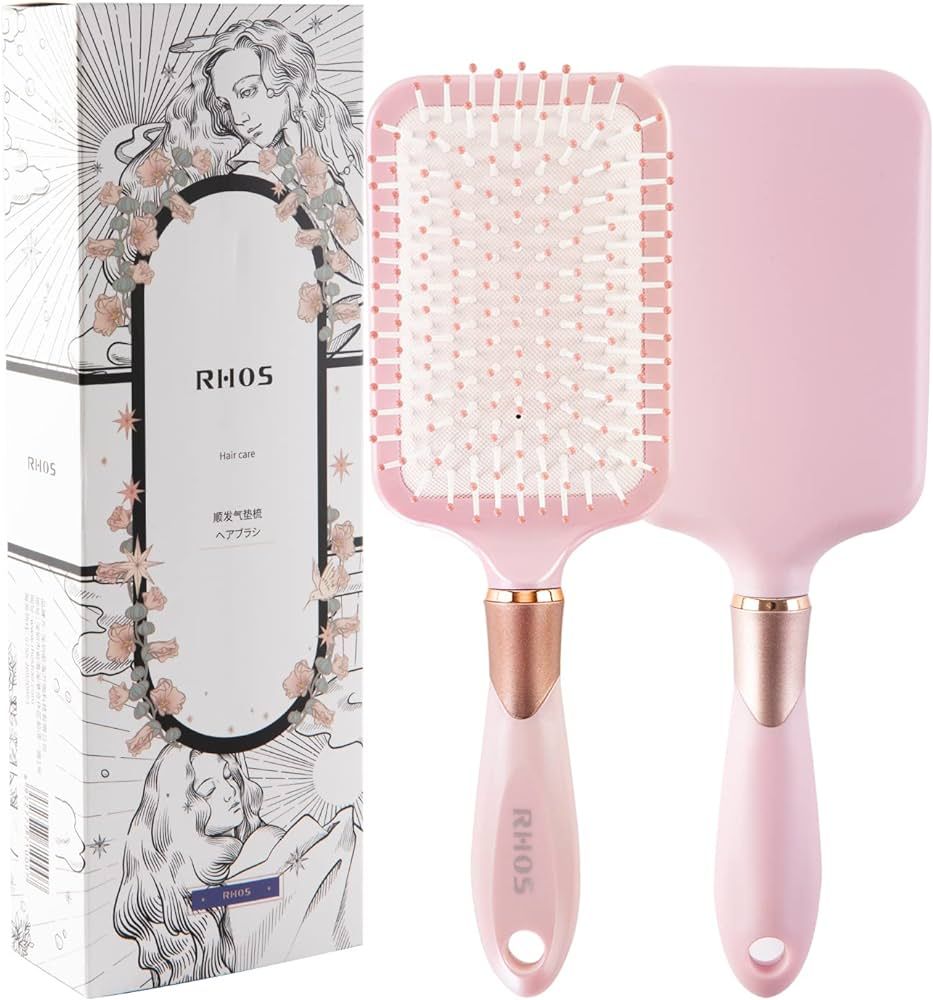 RHOS Paddle Hair Brush for Detangling-Hair Brush for Women-Cushion Hair Brush for Wet and Dry Hai... | Amazon (US)
