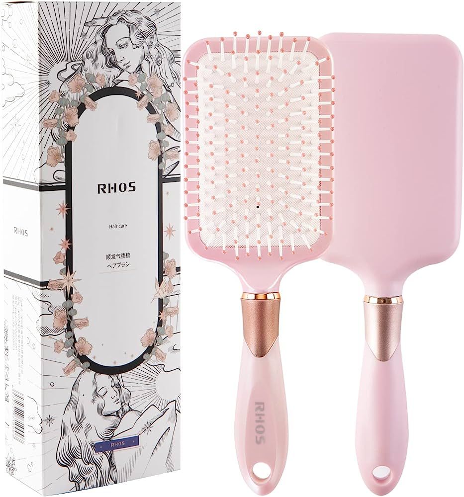 RHOS Paddle Hair Brush for Detangling-Hair Brush for Women-Cushion Hair Brush for Wet and Dry Hai... | Amazon (US)