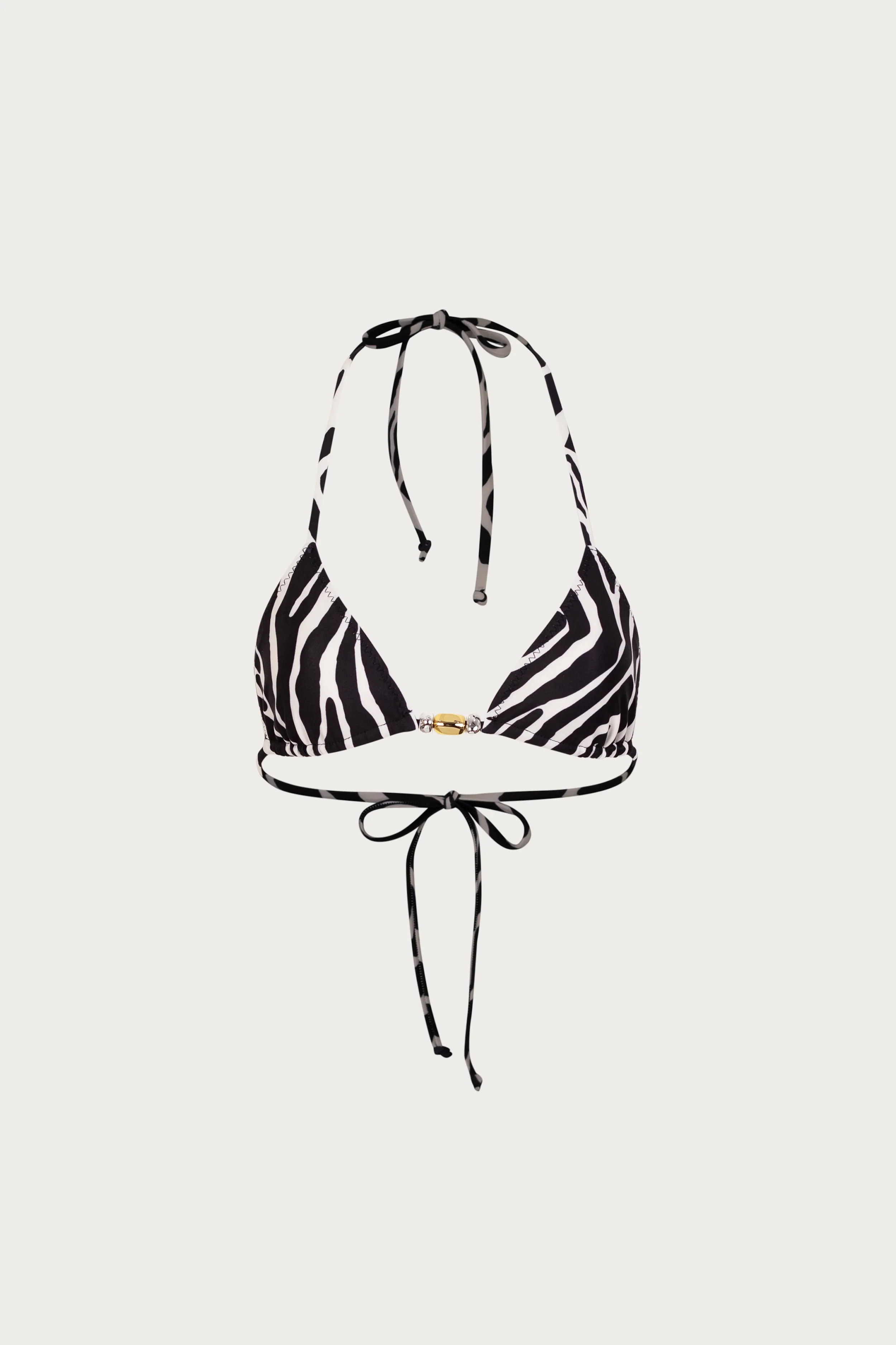 Stone Beaded Triangle Top (Zebra) | SAME