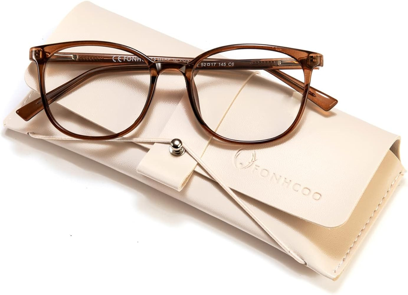 FONHCOO Blue Light Blocking Glasses Fashion Round TR90 Frame Transparent Eyewear Anti UV Computer... | Amazon (US)