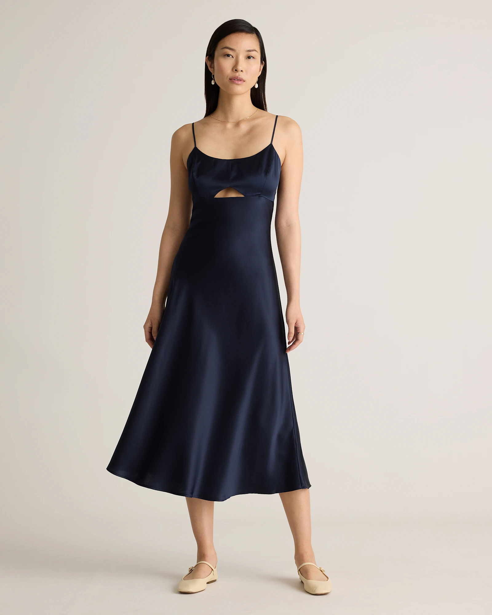 100% Washable Silk Cutout Midi Slip Dress | Quince
