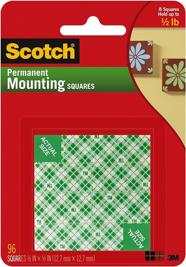 Scotch Mounting, Fastening & Surface Protection, White, Scotch Indoor Mounting x 1/2-inch, 96-Squ... | Amazon (US)