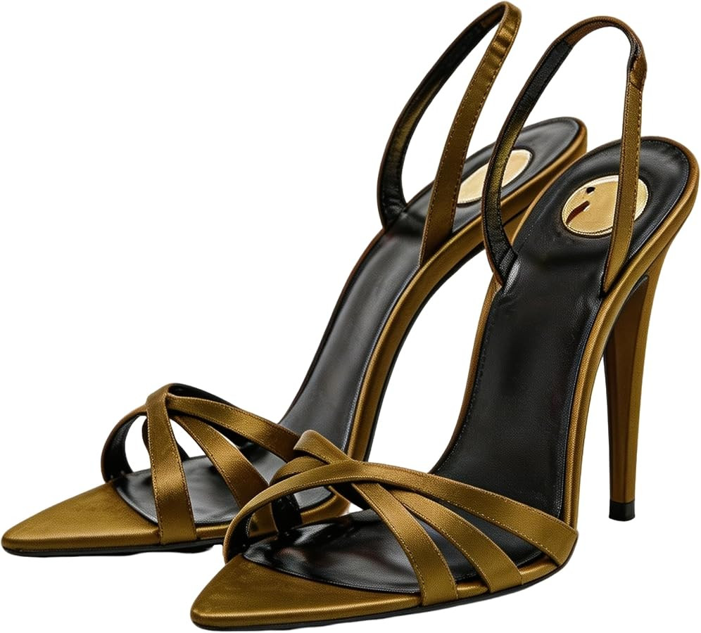 keleimusi Women's Strappy Satin Slingback Heels Pointed Open Toe Crisscross Stiletto High Heel Sa... | Amazon (US)
