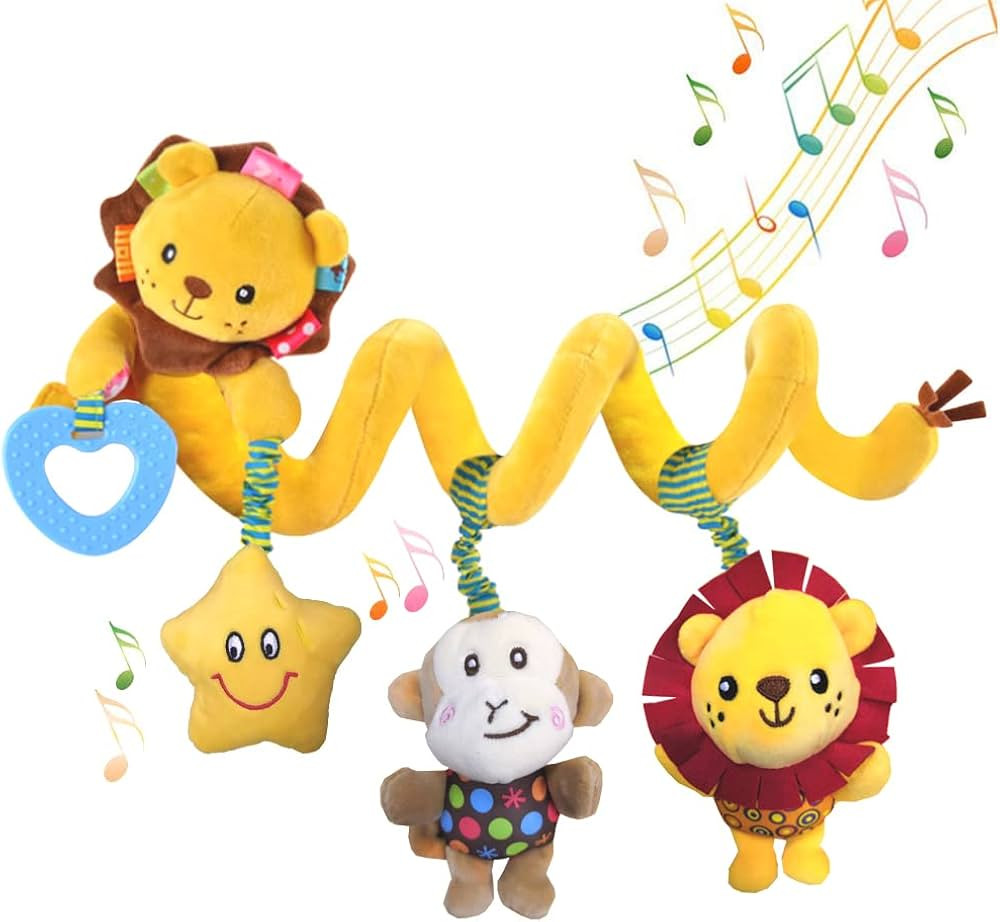 Juguetes colgantes para asiento de automóvil, juguetes de peluche en espiral para actividades de... | Amazon (US)