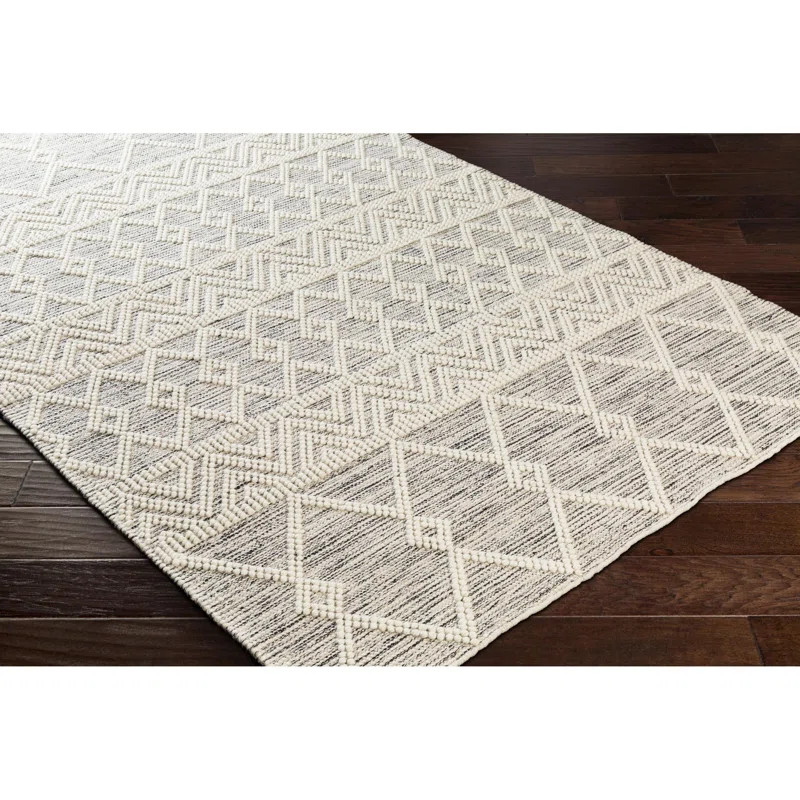 Latrissa Moroccan Flatweave Wool Charcoal/Cream Area Rug | Wayfair North America