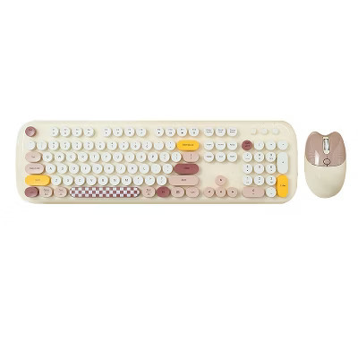 SAHARA - Wireless Keyboard & Mouse Combo - Silent Click, Colorful 104 Keys - Beige | Target