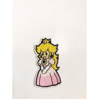Princess Peach Embroidered Patch Super Mario Bros Iron-On Applique | Etsy (US)