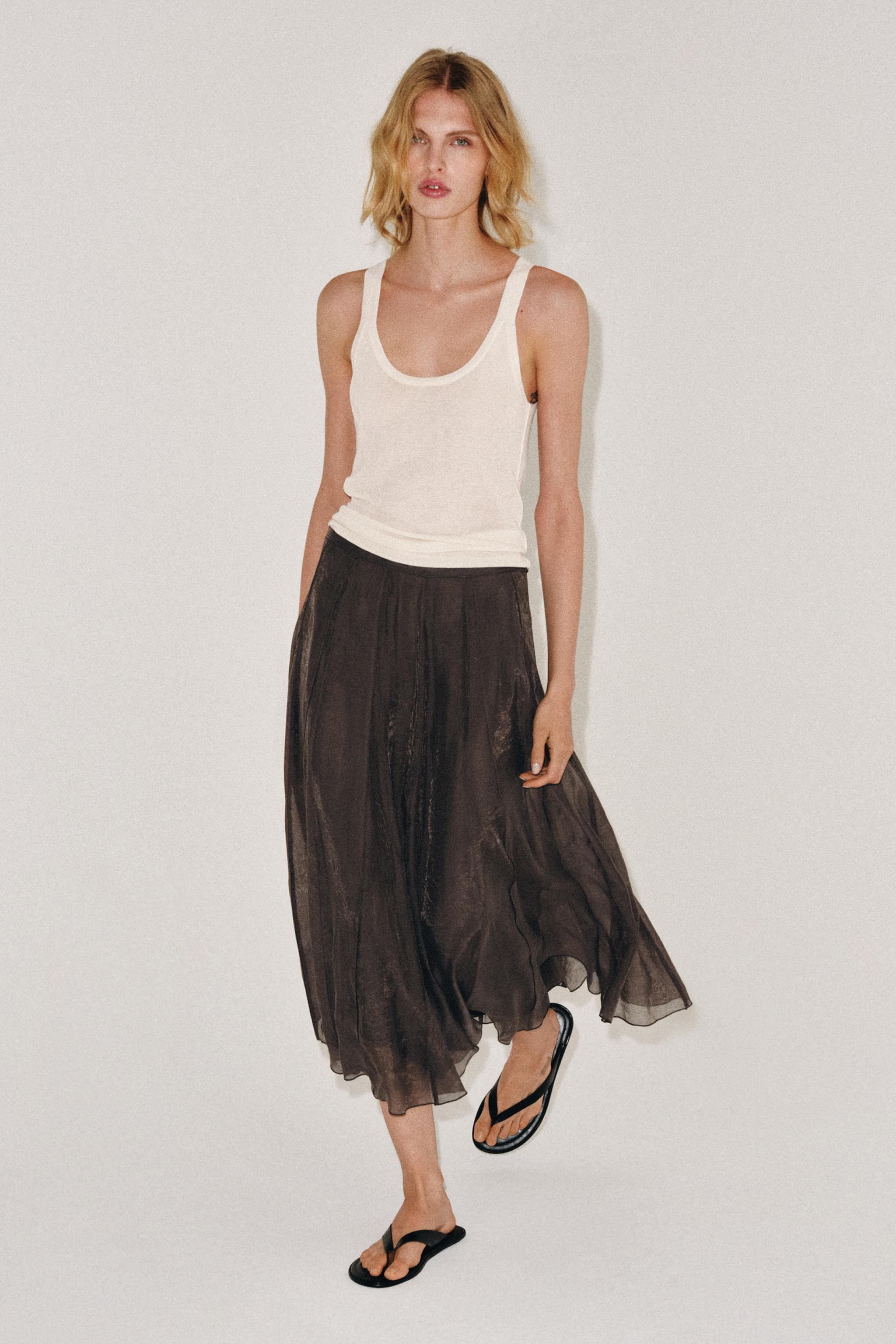 ZW COLLECTION FLOWY COMBINED SKIRT | Zara US