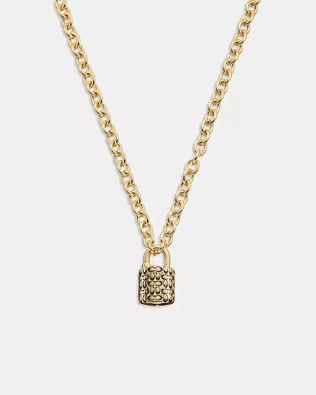 Quilted Padlock Chain Necklace | Coach (CA)
