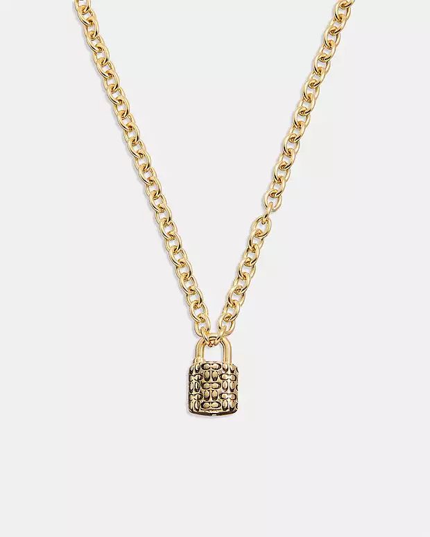 Quilted Padlock Chain Necklace | Coach (US)