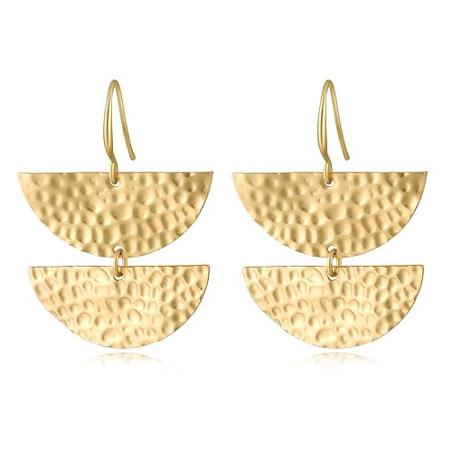 Amazon.com: YKKZART Gold Earrings 14k Gold Plated Hoop Earrings Dainty Pearl hoop Disc Coin Bead ... | Amazon (US)