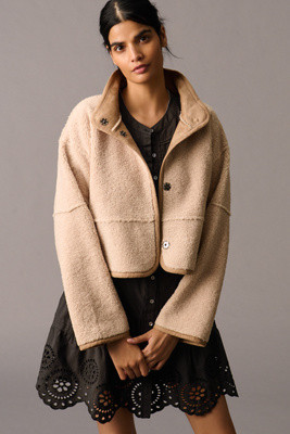 Velvet by Graham & Spencer Reversible Cropped Sherpa Coat | Anthropologie (US)